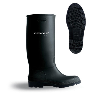 Bota de agua PVC caña alta negra. Dunlop 380.